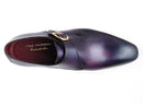 Paul Parkman (FREE Shipping) Single Monkstrap Shoes Purple Leather (ID