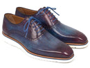 Paul Parkman (FREE Shipping) Smart Casual Oxford Shoes For Men Blue & Purple (ID