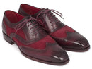 Paul Parkman (FREE Shipping) Suede & Calfskin Men's Wingtip Oxfords Bordeaux (ID