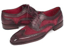 Paul Parkman (FREE Shipping) Suede & Calfskin Men's Wingtip Oxfords Bordeaux (ID