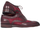 Paul Parkman (FREE Shipping) Suede & Calfskin Men's Wingtip Oxfords Bordeaux (ID