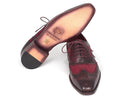 Paul Parkman (FREE Shipping) Suede & Calfskin Men's Wingtip Oxfords Bordeaux (ID