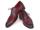 Paul Parkman (FREE Shipping) Suede & Calfskin Men's Wingtip Oxfords Bordeaux (ID