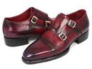 Paul Parkman (FREE Shipping) Triple Leather Sole Hand-Welted Cap Toe Monkstraps (ID