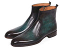 Paul Parkman (FREE Shipping) Turquoise Burnished Side Zipper Boots (ID