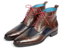 Paul Parkman (FREE Shipping) Wingtip Ankle Boots Dual Tone Brown & Blue (ID