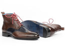 Paul Parkman (FREE Shipping) Wingtip Ankle Boots Dual Tone Brown & Blue (ID