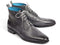 Paul Parkman (FREE Shipping) Wingtip Ankle Boots Gray Hand-Painted (ID