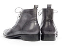 Paul Parkman (FREE Shipping) Wingtip Ankle Boots Gray Hand-Painted (ID