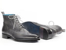 Paul Parkman (FREE Shipping) Wingtip Ankle Boots Gray Hand-Painted (ID
