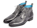 Paul Parkman (FREE Shipping) Wingtip Ankle Boots Gray Hand-Painted (ID