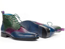 Paul Parkman (FREE Shipping) Wingtip Ankle Boots Three Tone Blue Purple Green (ID