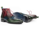 Paul Parkman (FREE Shipping) Wingtip Ankle Boots Three Tone Green Blue Bordeaux (ID