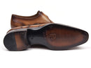 Paul Parkman (FREE Shipping) Wingtip Single Monkstraps Brown & Camel (ID