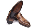 Paul Parkman (FREE Shipping) Wingtip Single Monkstraps Brown & Camel (ID
