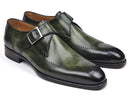 Paul Parkman (FREE Shipping) Wingtip Single Monkstraps Green (ID