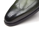 Paul Parkman (FREE Shipping) Wingtip Single Monkstraps Green (ID