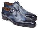 Paul Parkman (FREE Shipping) Wingtip Single Monkstraps Navy (ID