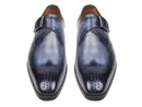 Paul Parkman (FREE Shipping) Wingtip Single Monkstraps Navy (ID