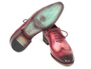 Paul Parkman (FREE Shipping) Wintip Oxfords Burgundy Handpainted Calfskin (ID