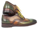 Paul Parkman (FREE Shipping) Wintip Oxfords Green Handpainted Calfskin (ID