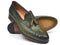 Paul Parkman (FREE Shipping) Woven Leather Tassel Loafers Green  (ID#WVN44-GRN) new PAUL PARKMAN
