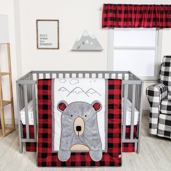 Peak-a-Bear 3 Piece Crib Bedding Set-NO-BEAR-JadeMoghul Inc.