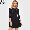 Pearl Embellished Flared Party Dress AExp