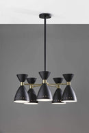 Pendant Lights Black Pendant Light - 34" X 34" X 36.25" Black Metal 5-Head Pendant HomeRoots