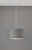 Pendant Lights Rustic Pendant Lighting - 15" X 15" X 8" Grey Shade Drum Pendant HomeRoots