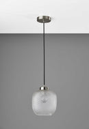Pendant Lights Rustic Pendant Lighting - 8.625" X 8.625" X 10.5" Brushed steel Glass/Metal Pendant HomeRoots