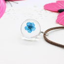 Pendant Necklace Glass Ball Crystal Feather Chain AExp