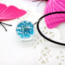 Pendant Necklace Glass Ball Crystal Feather Chain AExp