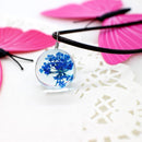 Pendant Necklace Glass Ball Crystal Feather Chain AExp