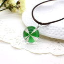 Pendant Necklace Glass Ball Crystal Feather Chain AExp