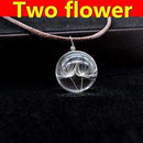 Pendant Necklace Glass Ball Crystal Feather Chain AExp