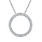 Pendants And Necklaces Sterling Silver Womens Round Diamond Circle Outline Pendant 1-20 Cttw - FREE Shipping (US/CAN) JadeMoghul