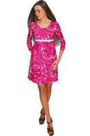 Peony Blaze Peony Blaze Gloria Empire Waist Hot Pink Dress - Women Gloria Empire Waist Dress