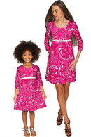 Peony Blaze Peony Blaze Gloria Empire Waist Hot Pink Dress - Women Gloria Empire Waist Dress