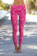 Peony Blaze Peony Blaze Lucy Pink Floral Performance Leggings - Women Lucy Leggings