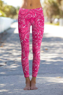 Peony Blaze Peony Blaze Lucy Pink Floral Performance Leggings - Women Lucy Leggings