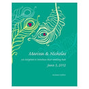 Perfect Peacock Save The Date Card Indigo Blue (Pack of 1)-Weddingstar-Aqua Blue-JadeMoghul Inc.