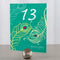 Perfect Peacock Table Number Numbers 1-12 Luxe Peacock Green (Pack of 12)-Table Planning Accessories-Aqua Blue-13-24-JadeMoghul Inc.