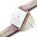 Personalized Watches Bat Mitzvah Pink Blush Leather Watch