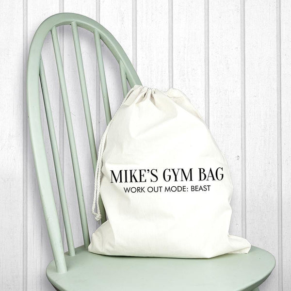 Personalized Bags Cotton Cream Gym Bag