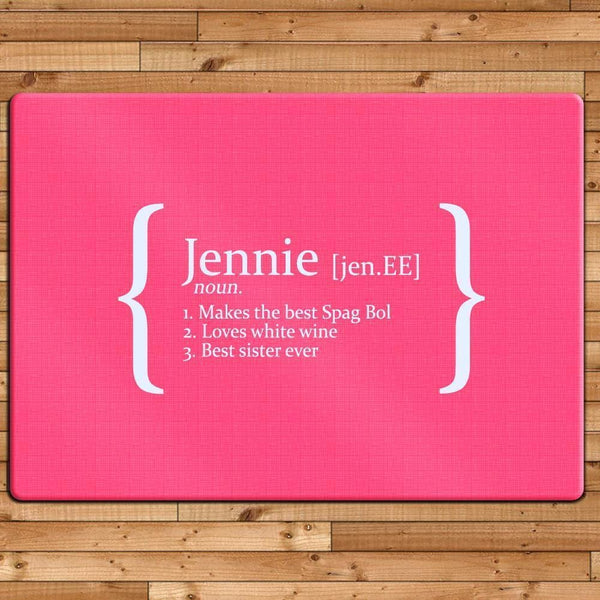 Personalized Gifts Definition Glass Chopping Board