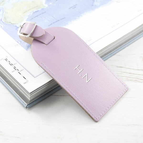 Personalized Luggage Tags Lilac Foiled Leather Luggage Tag
