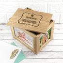 Personalised Little Acorn Midi Oak Photo Cube Keepsake Box