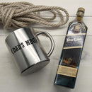 Personalized Gift Ideas Name with Swirl Brackets Silver Outdoor Mug