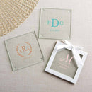 Personalized Coasters Personalized Glass Coaster - Monogram (Set of 12) Kate Aspen